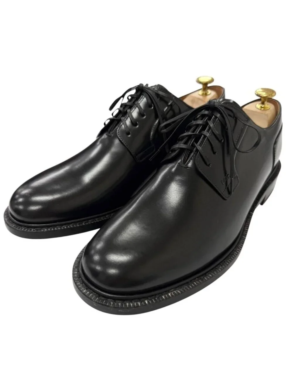 Dior Homme Evidence Leather Embossed Logo Plain Toe Derby Shoes Dress Black